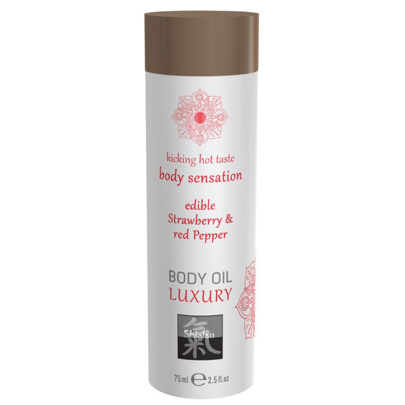  Huile de massage Comestible - FRAISE et POIVRON ROUGE 75ml
